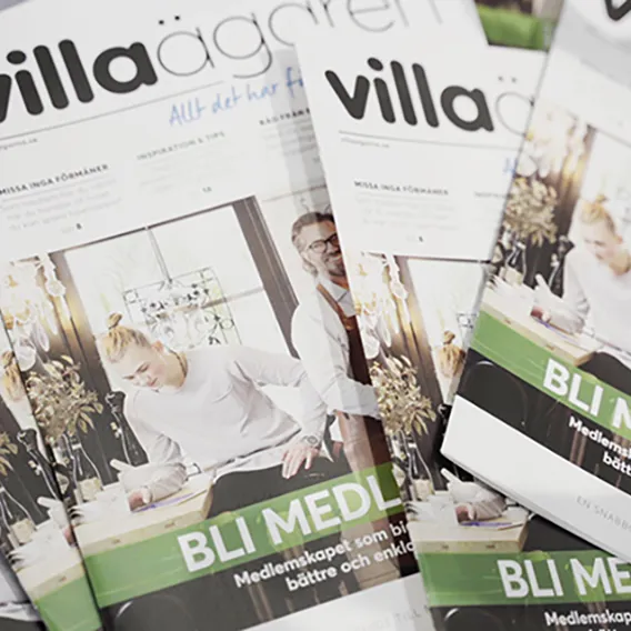 Villaägaren-tidningar i hög