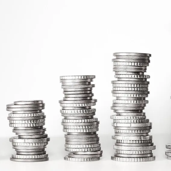 Mynt i flera staplar