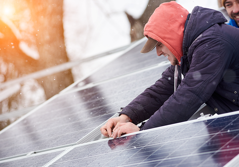 Installera solceller vinter
